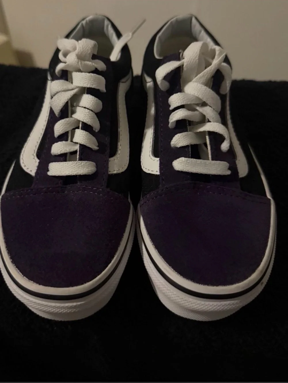 VANS OLD SKOOL Kids Purple & Black Skate Sneakers with White Stripe